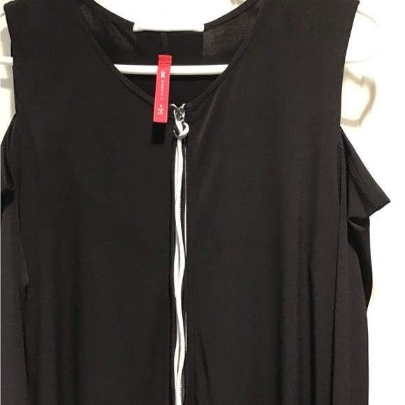 IC by Connie K Knit Round Neck Cold Shoulder Long Sleeve Harem Jumpsuit Black S - Picture 5 of 12